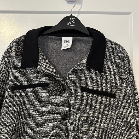 Smash + Tess Jamie Cardigan Black White Blazer Size Large Women’s - Picture 4 of 11